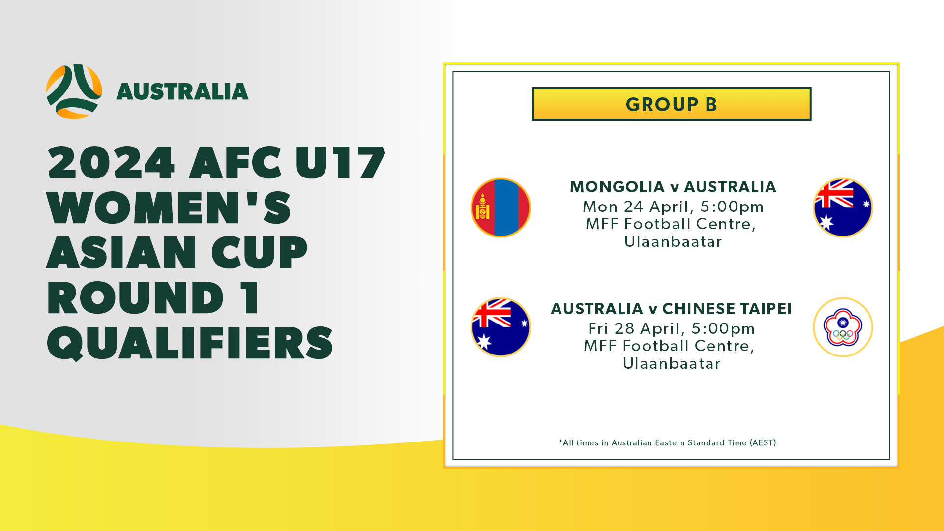 AFC U17 WOMEN’S ASIAN CUP | ROUND 1 QUALIFIERS - GROUP B