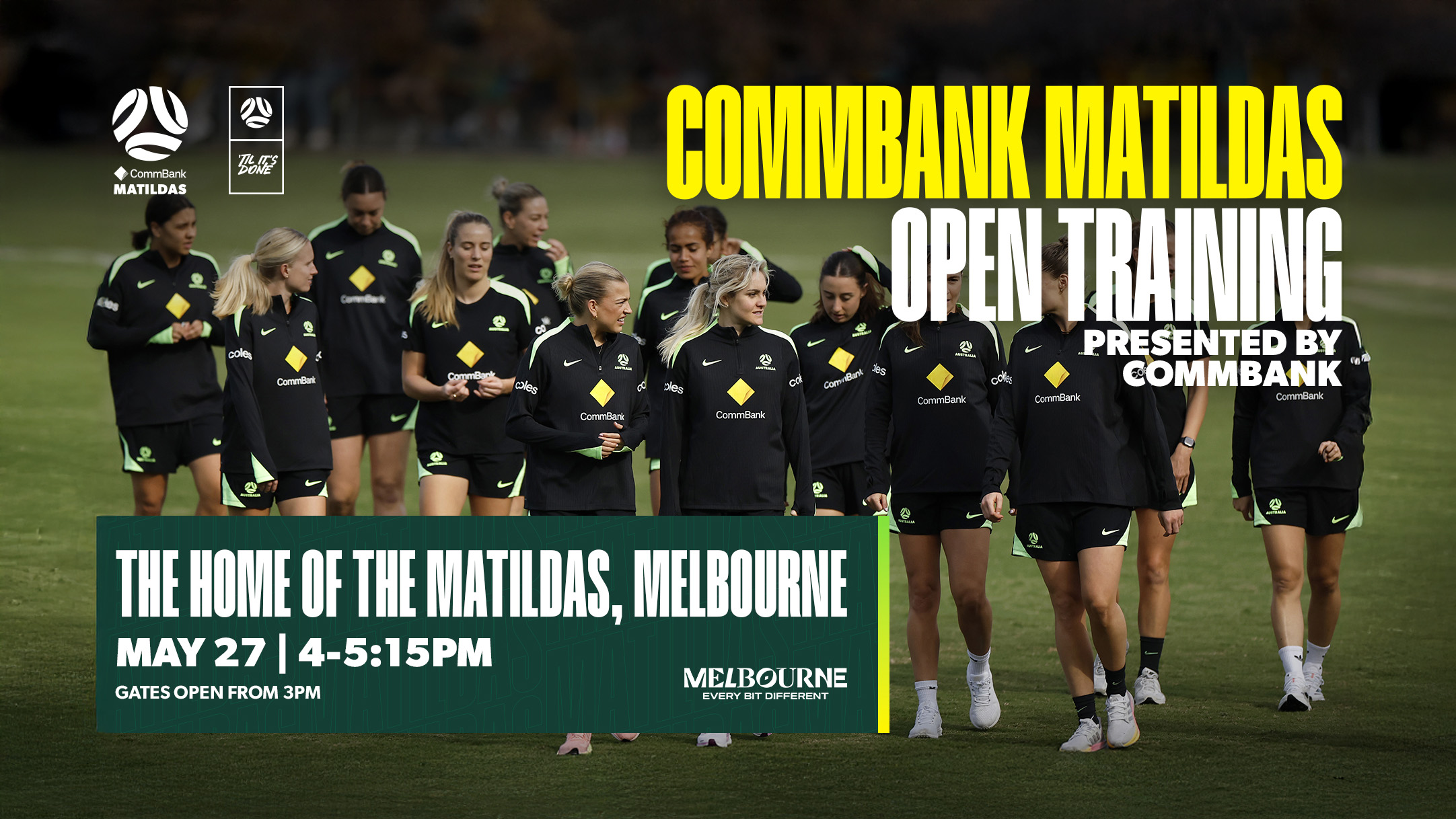 Commbank Matildas Open Training Session 27 May at The Home of The Matildas