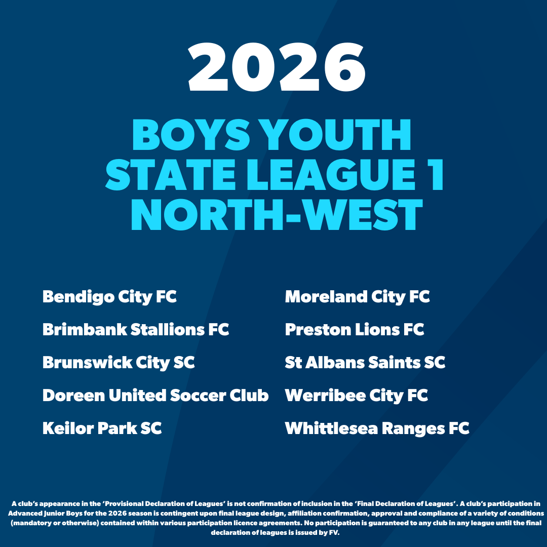 2026 Boys Victorian Youth State League 1 North-West