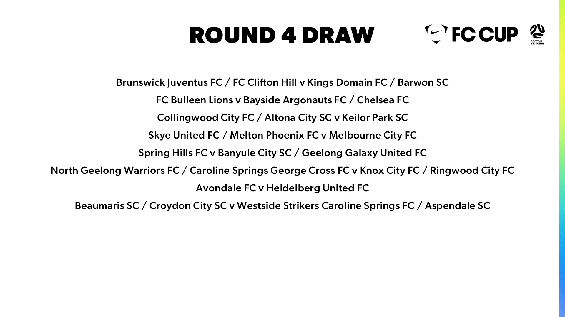 2026 Nike FC Cup Round 4 Fixtures - 2