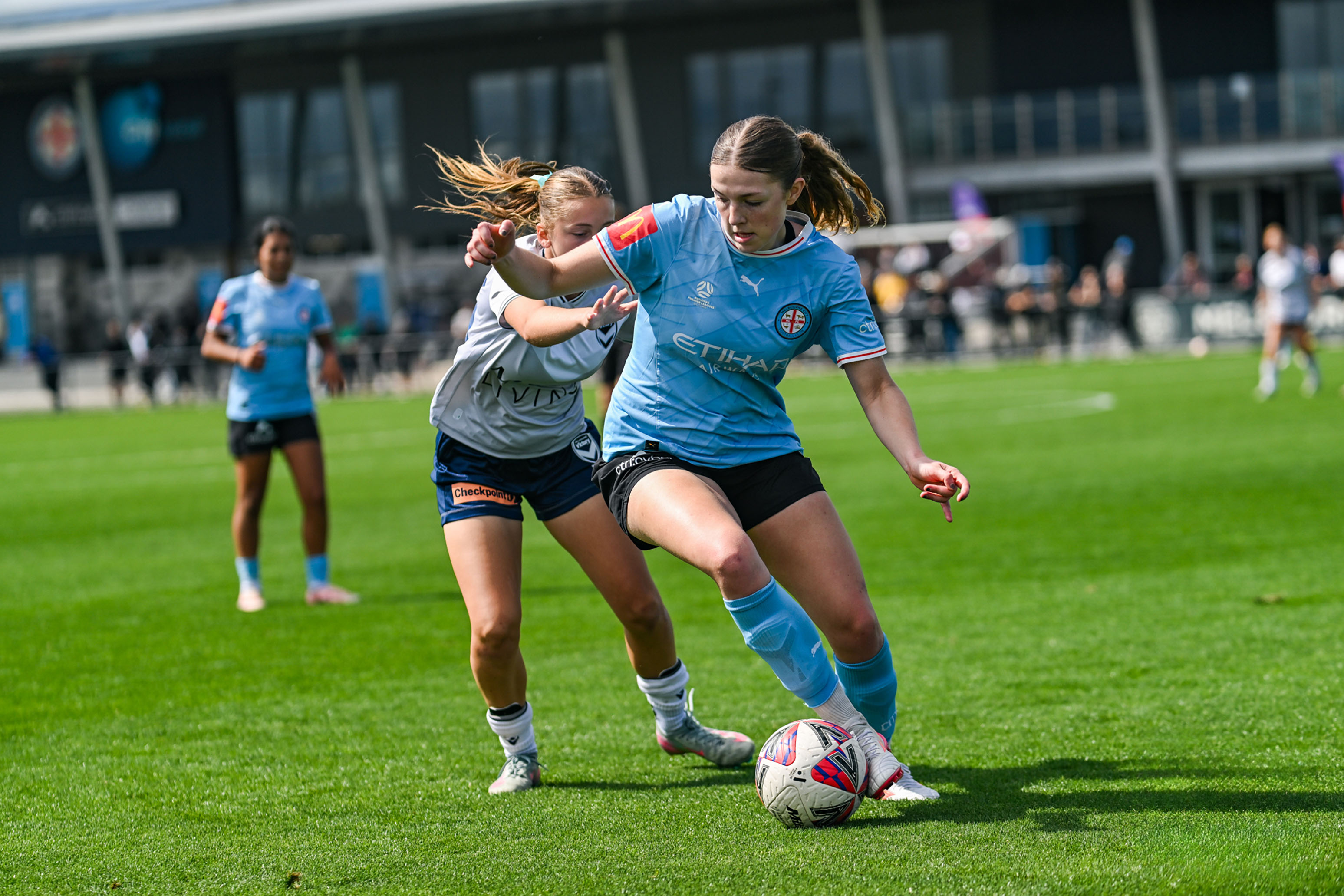 cece with the ball at her feet