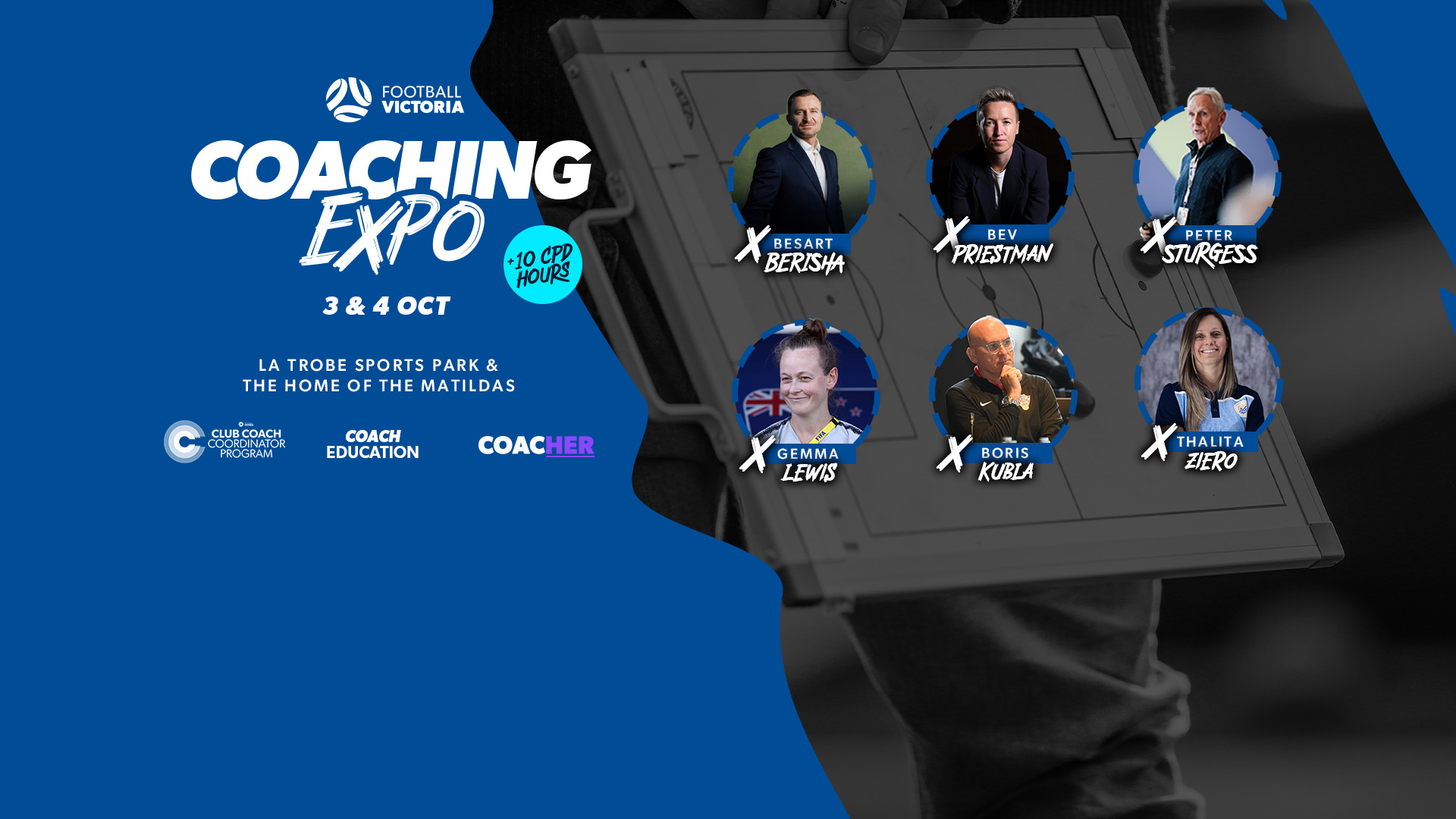 Coaching Expo 3 & 4 October 2026 at The Home of the Matildas and La Trobe Sports Stadium