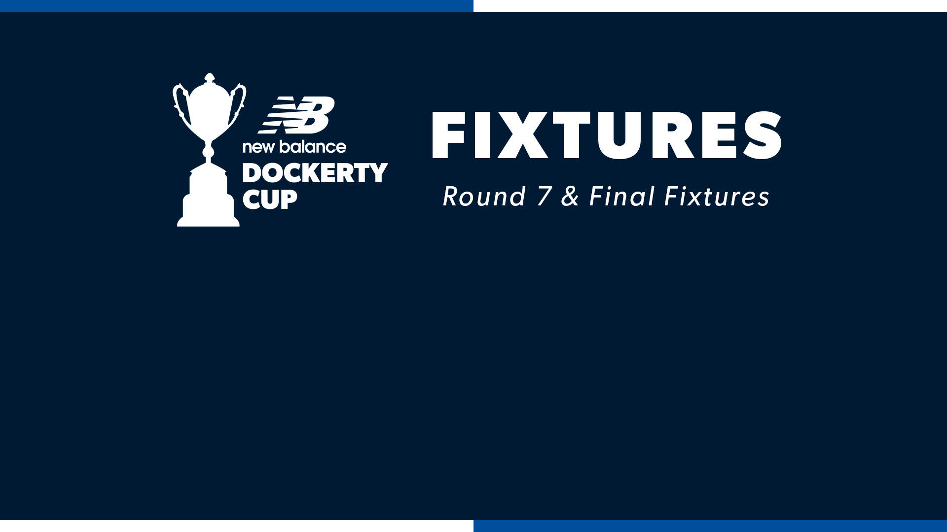 New Balance Dockerty Cup Round 7 and Semi Final Fixtures confirmed