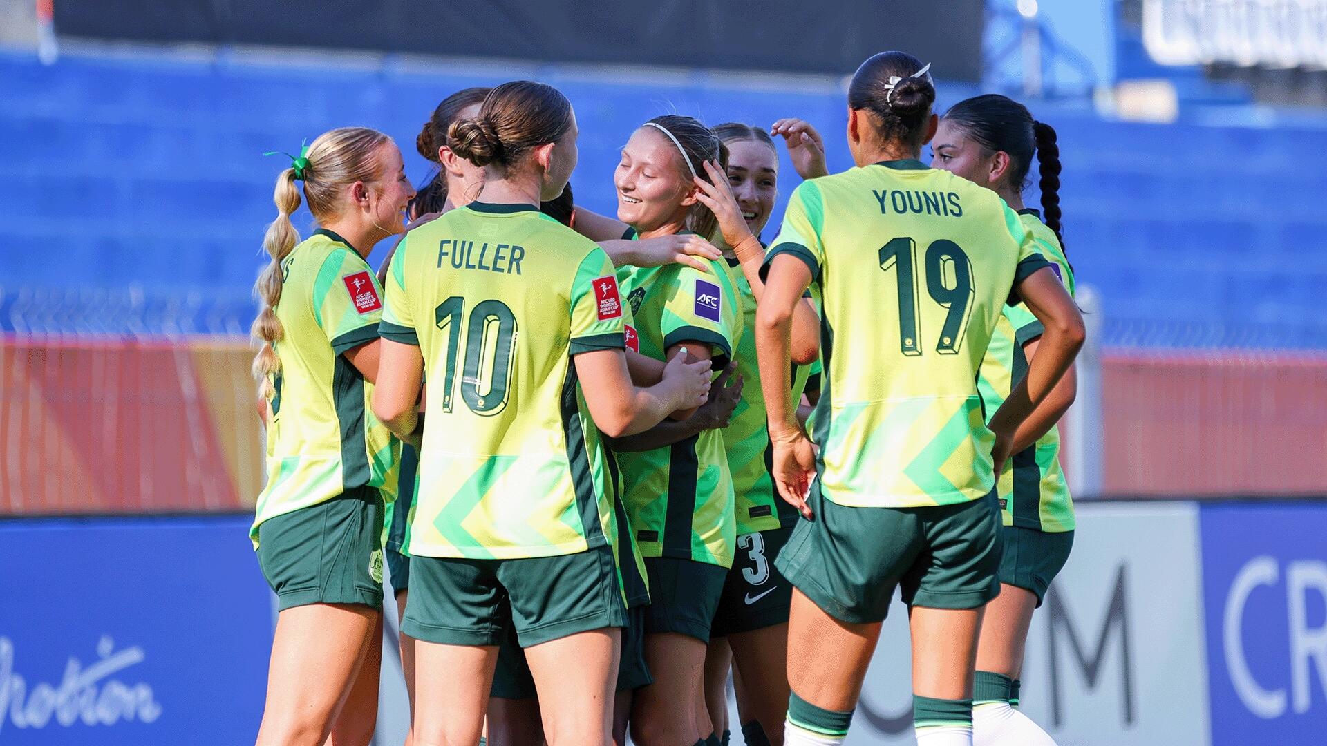 Young Matildas celebrate