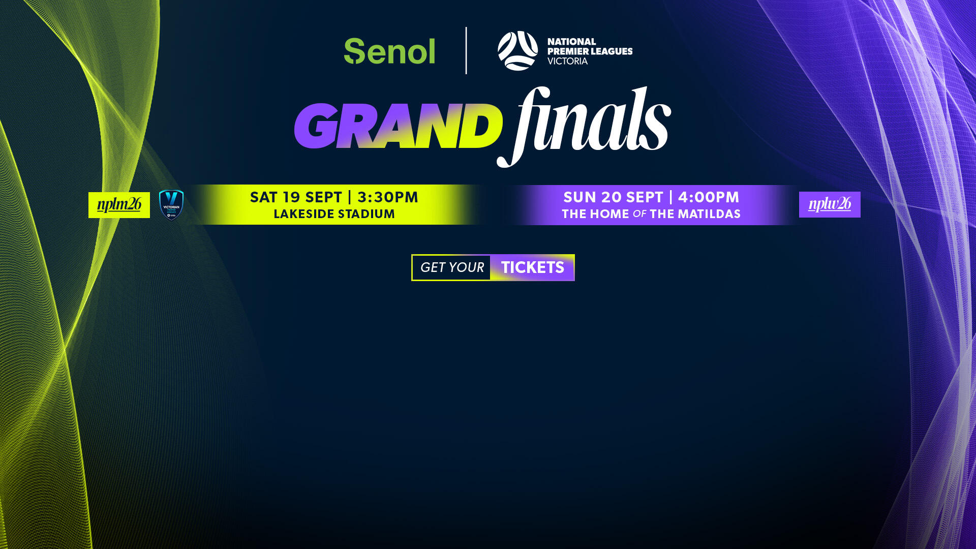 Senol NPLM and NPLW 2026 Grand Final tickets now on sale.