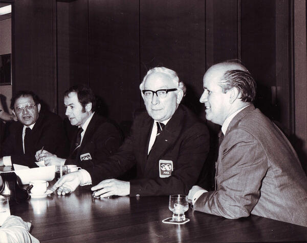 Michael Weinstein, Sepp Blatter, Harry Cavan and George Wallace