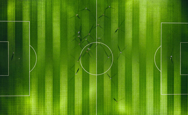 Aerial shot of a pitch