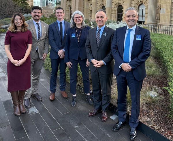 Pictured Left to Right: Kat Theophanous - Member for Northcote, Anthony Cianflone - Member for Pascoe Vale, Lachlan Cole – FV Head of Government Relations & Strategy, Karen Pearce – FV Executive Manager Equity, Growth and Inclusion, John Pesutto - Member for Hawthorn, Yianni Zaparas – FV Director