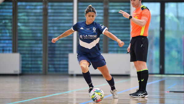 Action shot from Day 3 of the National Futsal Championships.