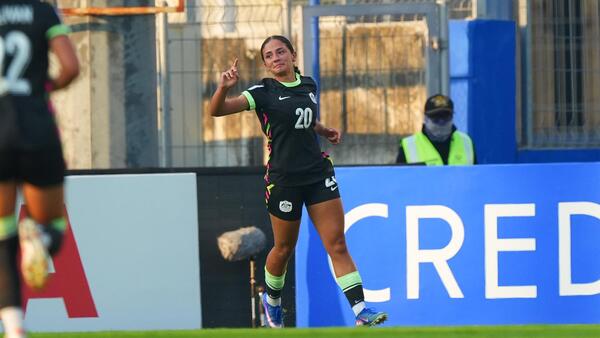 Danella Butrus celebrates a goal