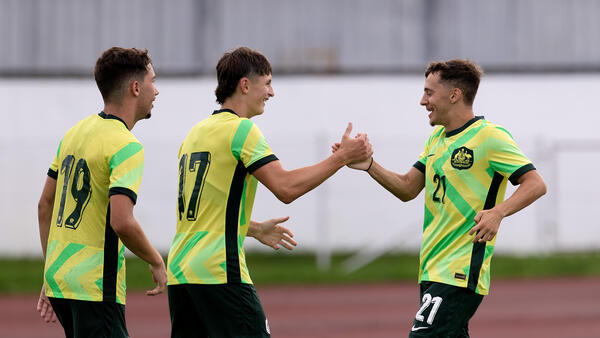Australia Boys U17 Joeys celebrate a goal